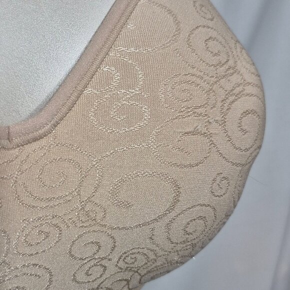 42B Bali 3463 Comfort Revolution Wire Free Bra‎ Beige Scroll Print - Picture 4 of 8